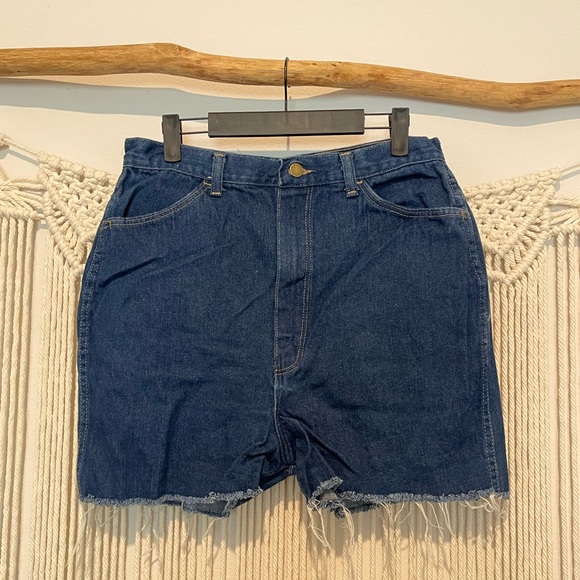 Vintage Rustler Denim High-Waisted Jean Shorts Sz L (12) - Picture 1 of 6
